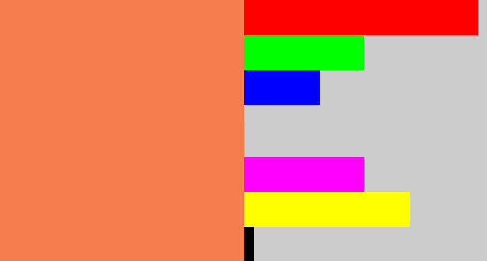 Hex color #f67d4e - orangish