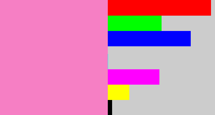 Hex color #f67fc4 - pink
