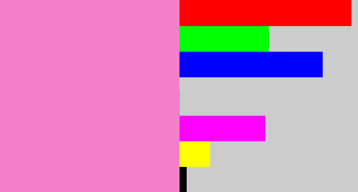 Hex color #f67fcc - bubblegum pink