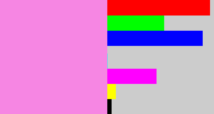 Hex color #f686e3 - purply pink
