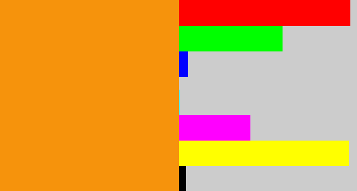 Hex color #f6930c - tangerine