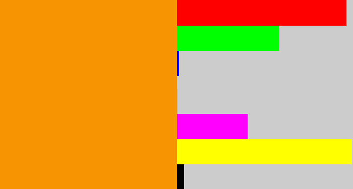 Hex color #f69402 - tangerine