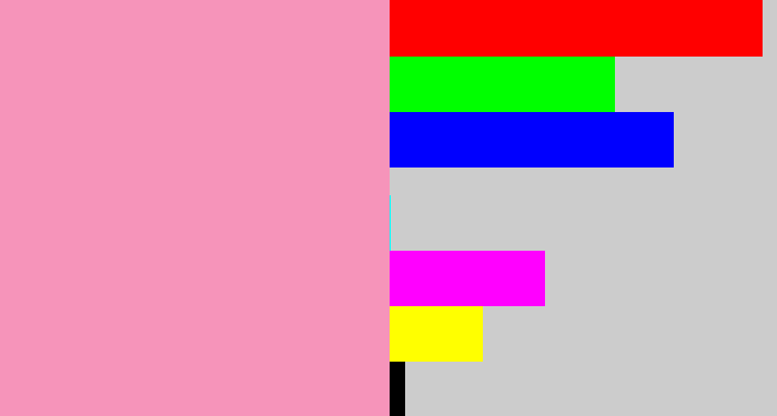 Hex color #f694ba - pink