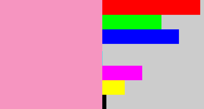 Hex color #f695c0 - pink