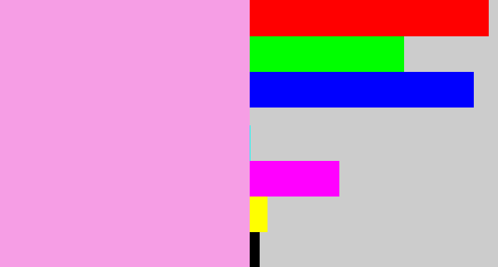Hex color #f69ee5 - powder pink
