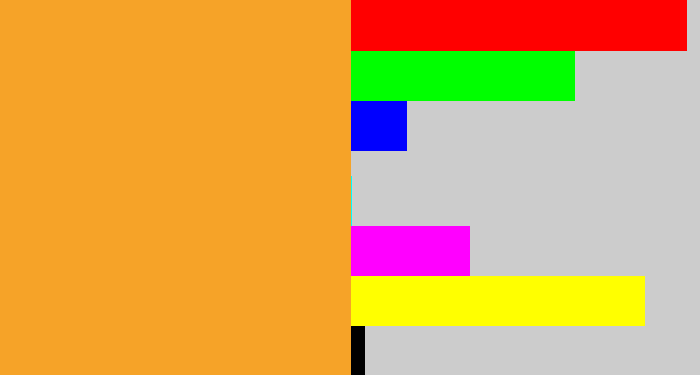 Hex color #f6a328 - mango