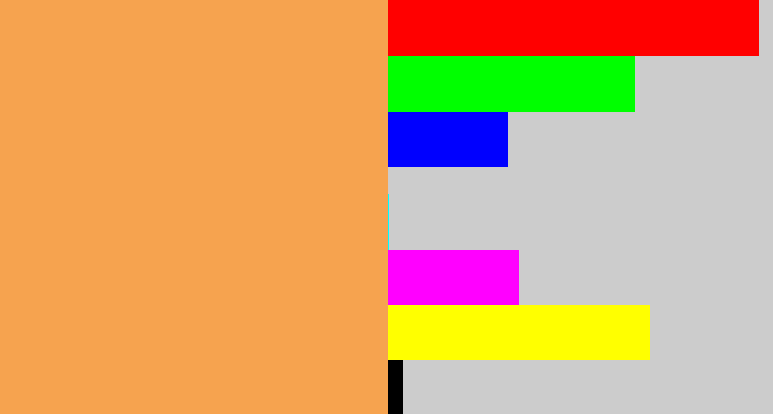 Hex color #f6a34f - pale orange