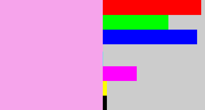 Hex color #f6a4eb - powder pink