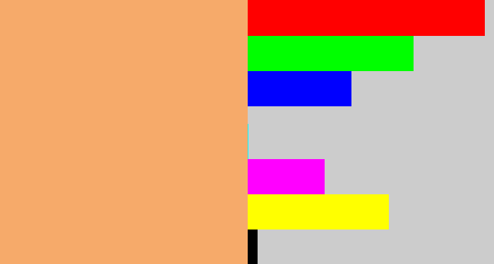 Hex color #f6aa6a - apricot