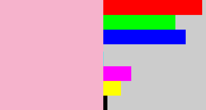 Hex color #f6b3cc - powder pink