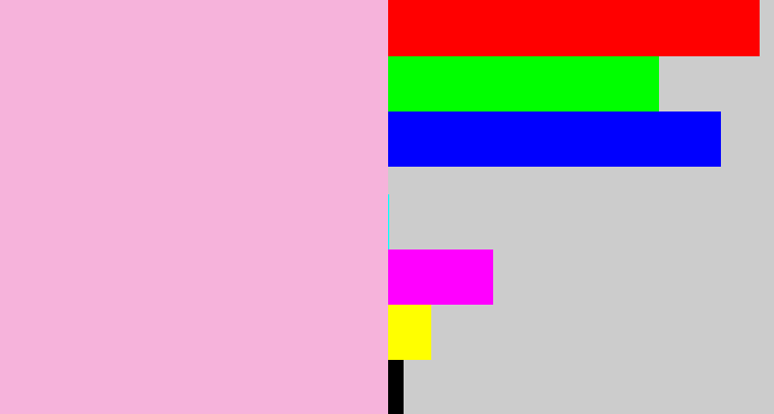 Hex color #f6b3db - powder pink