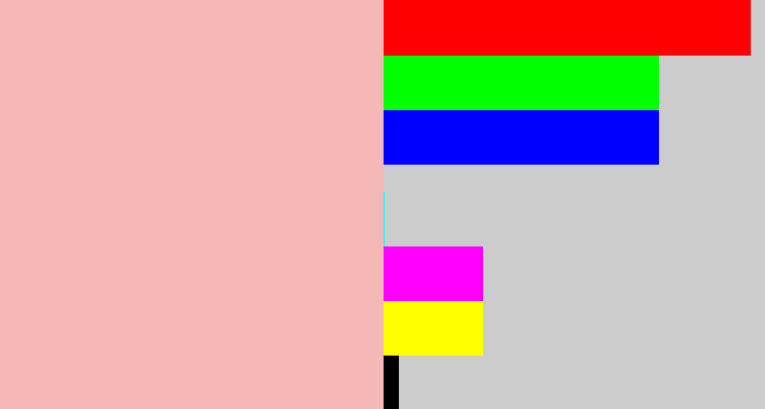 Hex color #f6b7b7 - soft pink