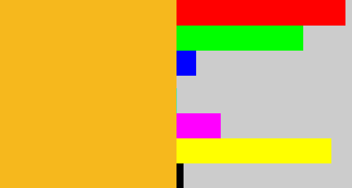 Hex color #f6b81d - orangey yellow