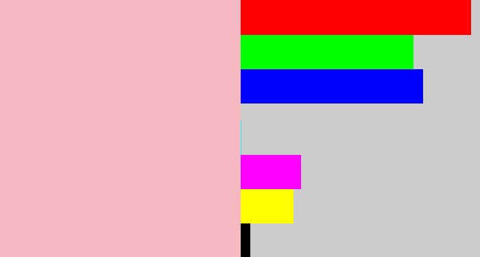 Hex color #f6b8c1 - soft pink