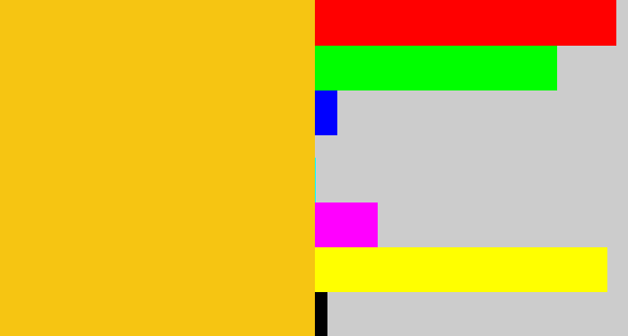 Hex color #f6c512 - golden yellow