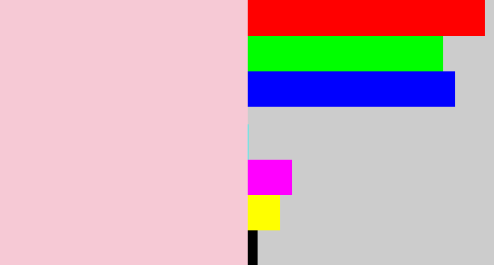 Hex color #f6c9d5 - pale pink