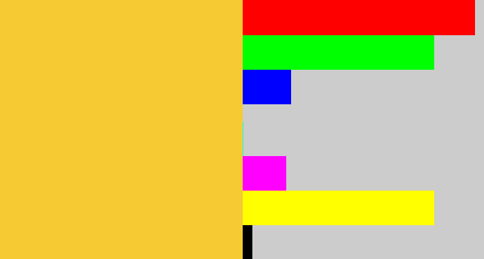 Hex color #f6ca33 - macaroni and cheese
