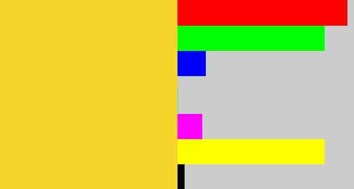 Hex color #f6d42a - sun yellow