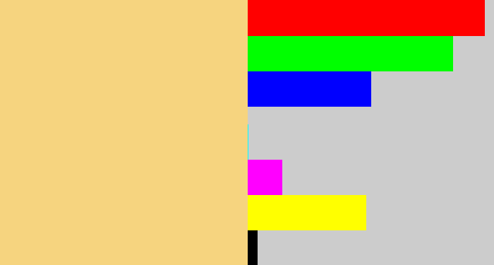 Hex color #f6d47f - sandy