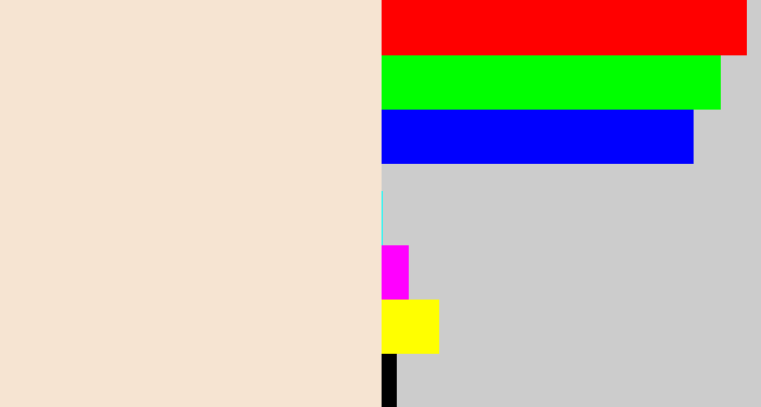 Hex color #f6e4d2 - pale