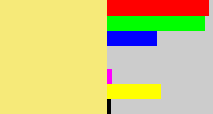 Hex color #f6ea79 - sandy yellow