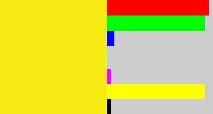 Hex color #f6eb13 - sunny yellow