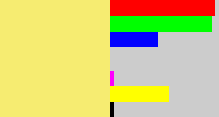 Hex color #f6ec71 - sandy yellow