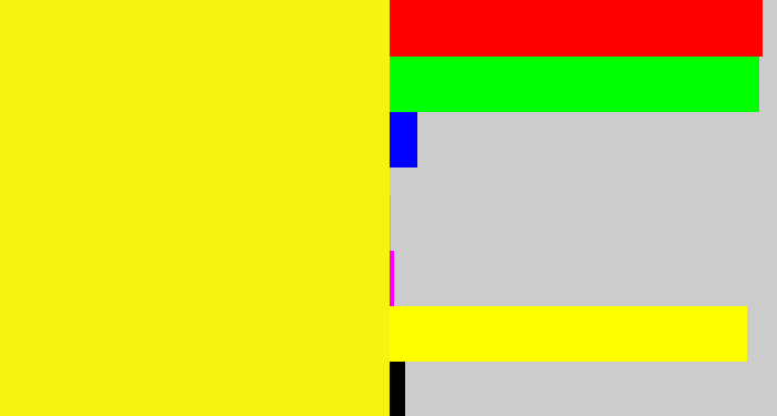 Hex color #f6f313 - sunny yellow