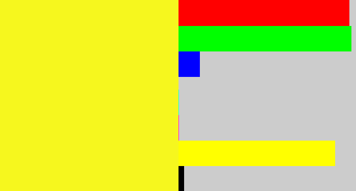 Hex color #f6f71e - sunny yellow