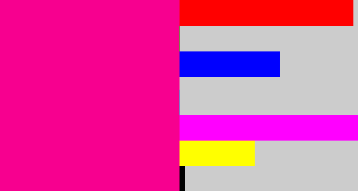 Hex color #f7008f - hot pink