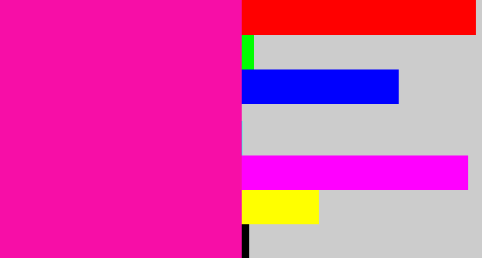 Hex color #f70ea7 - shocking pink