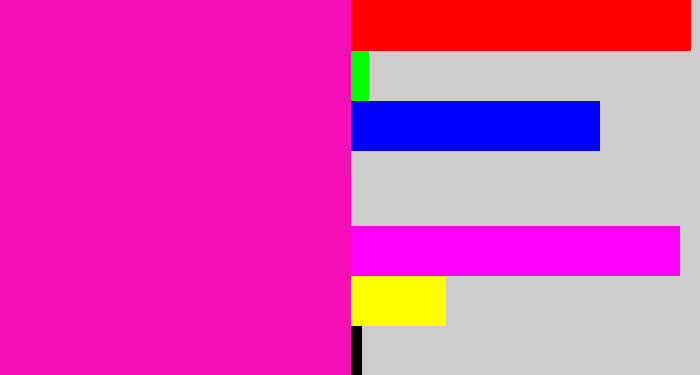 Hex color #f70eb5 - bright pink