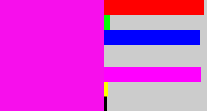 Hex color #f70fec - bright magenta