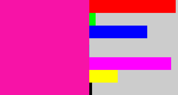 Hex color #f713a7 - shocking pink