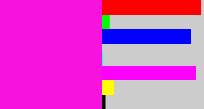 Hex color #f713dd - fuchsia