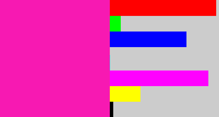 Hex color #f719b2 - bright pink