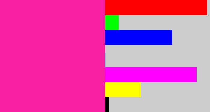 Hex color #f720a3 - shocking pink