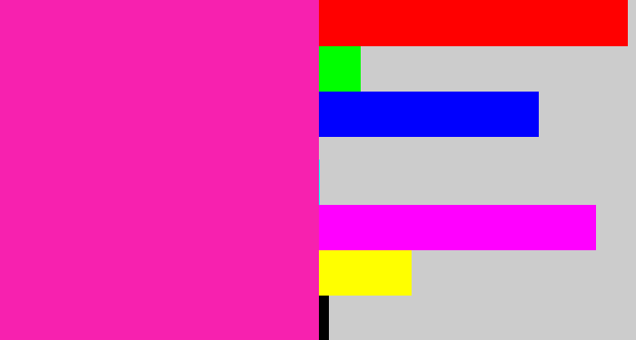 Hex color #f721af - bright pink