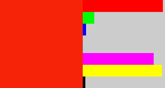 Hex color #f72309 - vermillion
