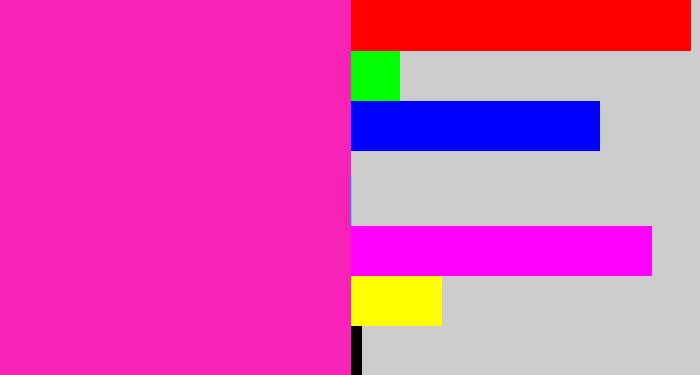 Hex color #f723b6 - bright pink