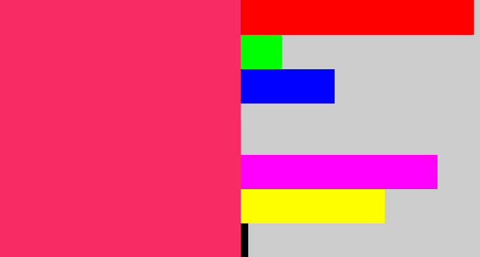Hex color #f72c64 - red pink