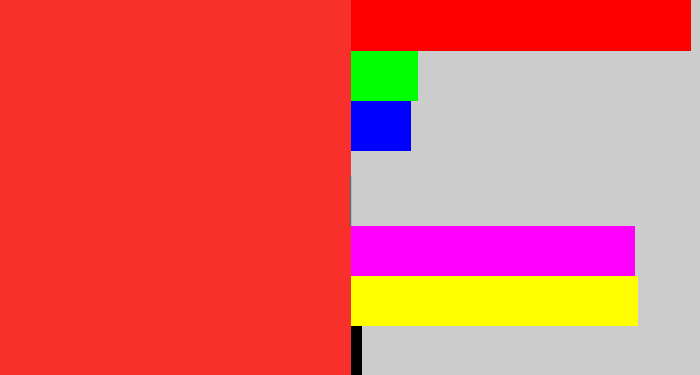 Hex color #f7302c - tomato