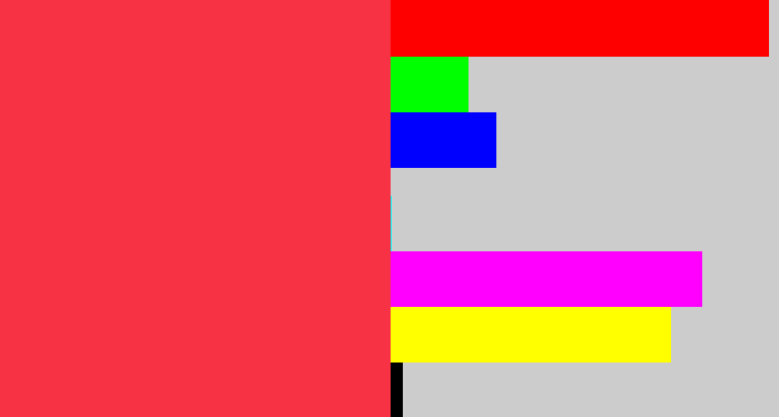 Hex color #f73245 - lightish red