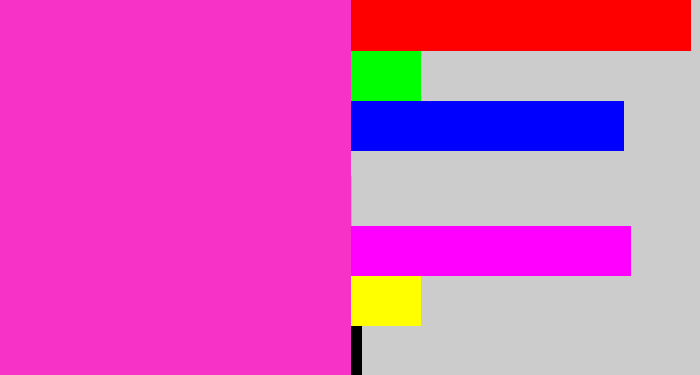 Hex color #f732c6 - purple pink