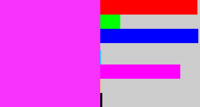 Hex color #f732fa - pink/purple