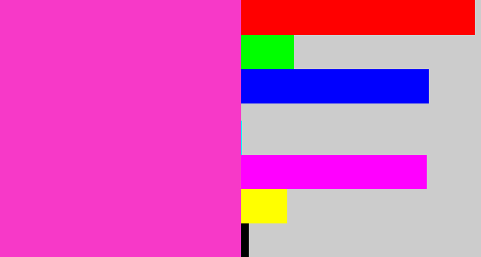 Hex color #f739c8 - purple pink