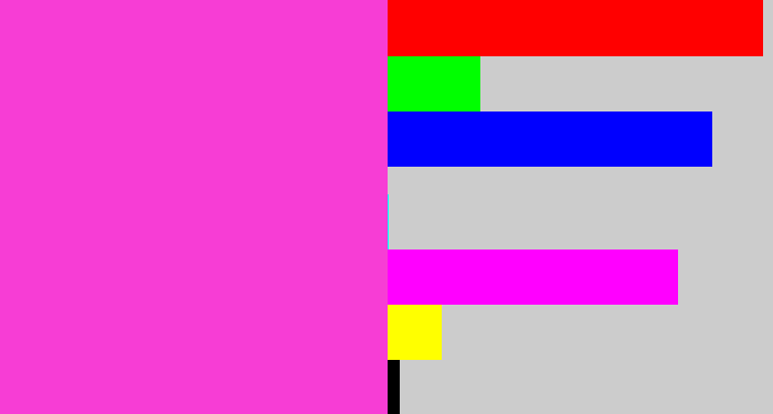 Hex color #f73dd5 - purple pink