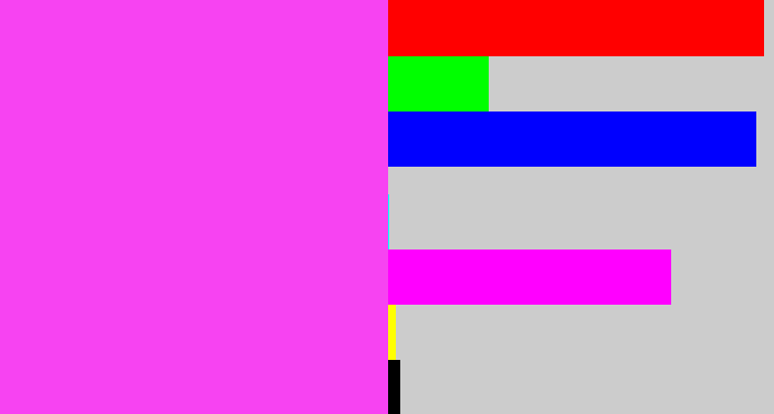 Hex color #f743f2 - light magenta