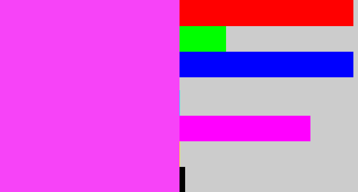 Hex color #f743f8 - light magenta