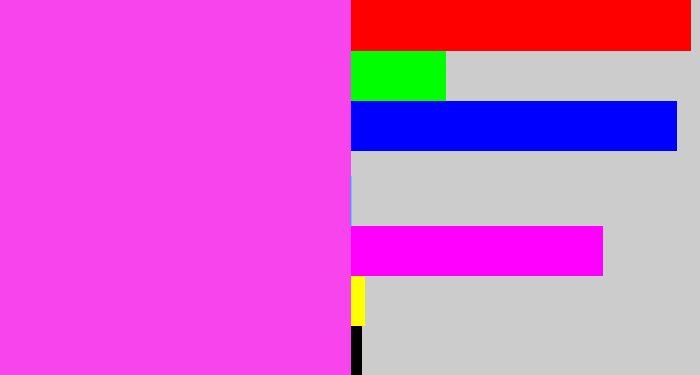 Hex color #f744ed - light magenta
